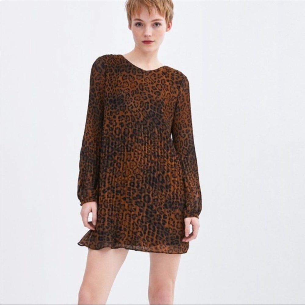 Zara Leopard Print Pleated Playsuit